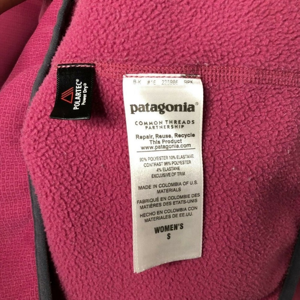Patagonia Piton Hybrid Fleece Women's Soft Shell Half Zip Jacket Pink Size Small - Picture 5 of 10